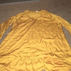 Bronze/mustard yellow silk dress